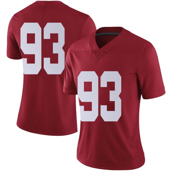 Alabama Crimson Tide Women's Tripp Slyman #93 No Name Crimson NCAA Nike Authentic Stitched College Football Jersey OF16T63DR